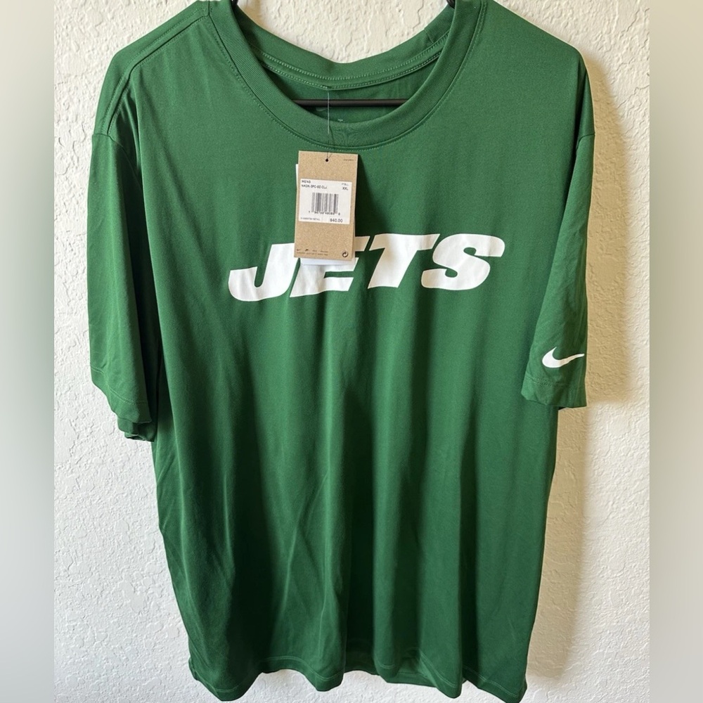 Men’s 2XL New York Jets NIKE Dri Fit Wordmark Performance T-Shirt 🔥 NWT